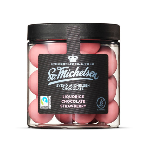 Lakrits med vit choklad och jordgubbar