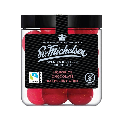 Lakrits med vit choklad, hallon och chili