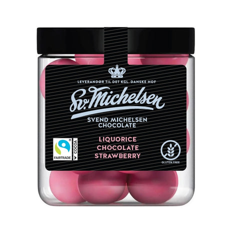 Lakrits med vit choklad och jordgubbar