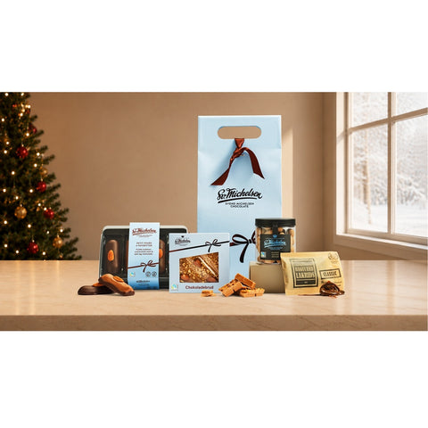 Presentpåse med Fairtrade-choklad blå – 329 kr